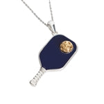 Elegant Enamel Pickleball Paddle Pendant