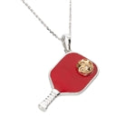 Elegant Enamel Pickleball Paddle Pendant