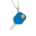 Elegant Enamel Pickleball Paddle Pendant