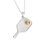 Elegant Enamel Pickleball Paddle Pendant