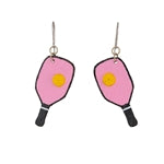 Leather Pickleball Earrings