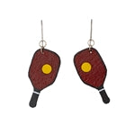 Leather Pickleball Earrings