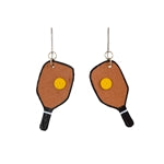 Leather Pickleball Earrings