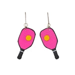 Leather Pickleball Earrings