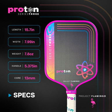 Proton Series Three Project Flamingo 15mm Widebody Pickleball Paddle