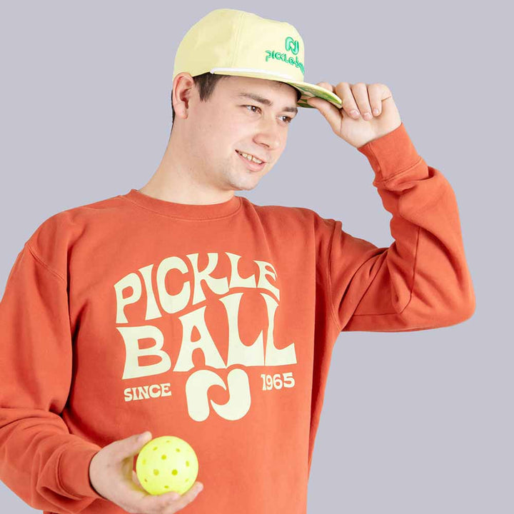 Heritage Pickle-ball Groovy Crew Neck Sweatshirt - Unisex