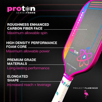 Proton Series Three Project Flamingo 15mm Widebody Pickleball Paddle