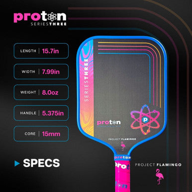 Proton Series Three Project Flamingo 13mm Widebody Pickleball Paddle