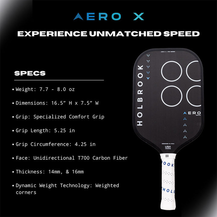 Holbrook Aero X 16mm Pickleball Paddle