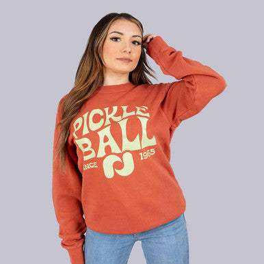 Heritage Pickle-ball Groovy Crew Neck Sweatshirt - Unisex