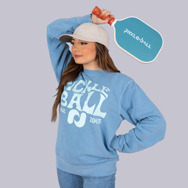 Heritage Pickle-ball Groovy Crew Neck Sweatshirt - Unisex