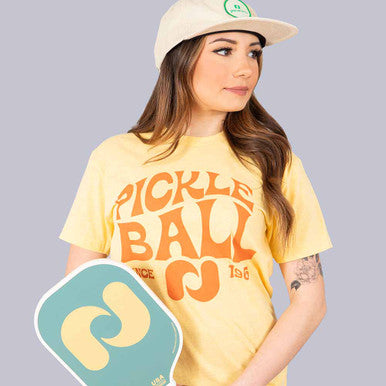 Heritage Pickle-ball Groovy Front Logo T-Shirt - Unisex