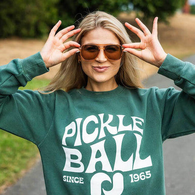 Heritage Pickle-ball Groovy Crew Neck Sweatshirt - Unisex