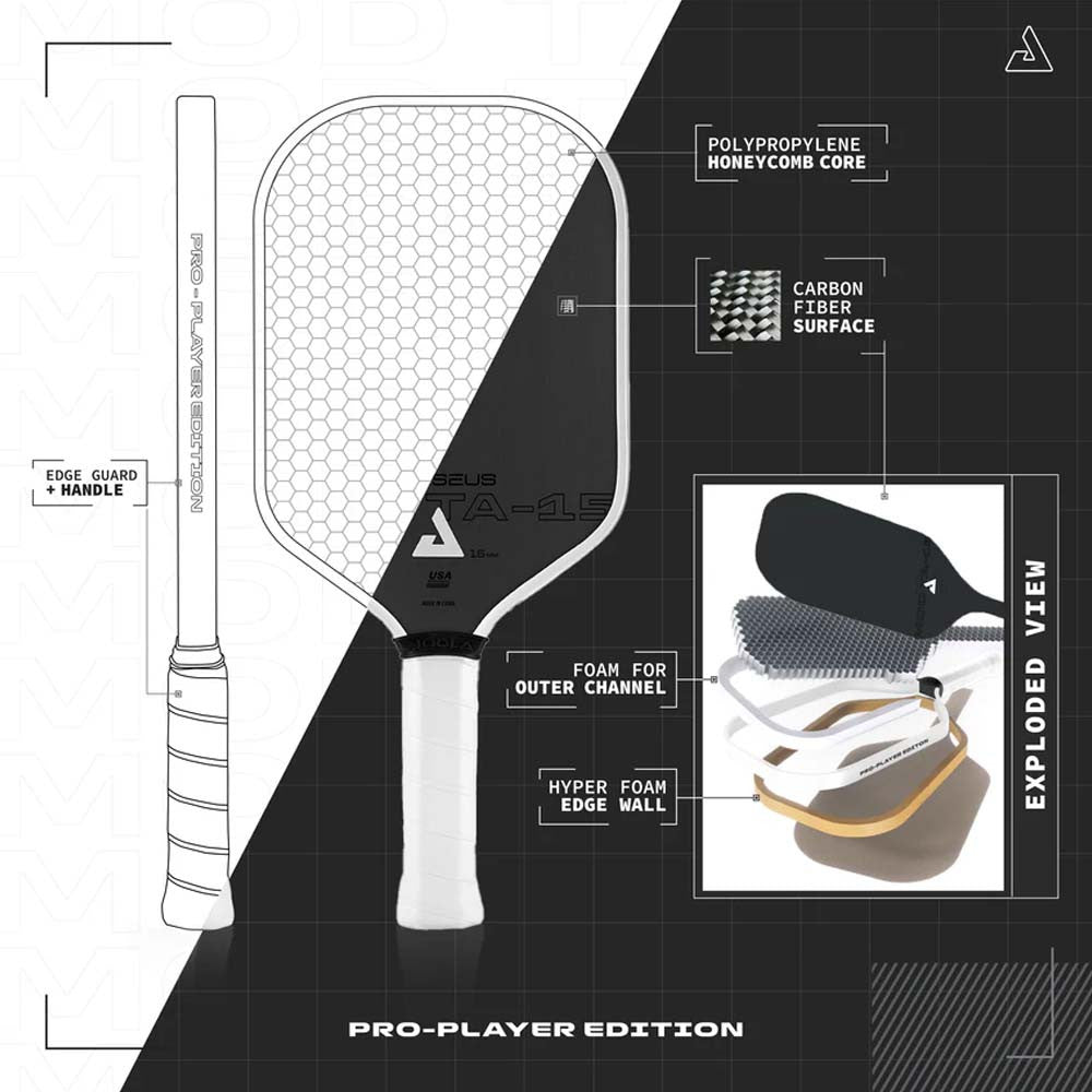 JOOLA Perseus 16mm Mod TA-15 Pro Player Edition Pickleball Paddle