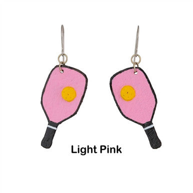 Leather Pickleball Earrings