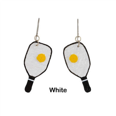 Leather Pickleball Earrings