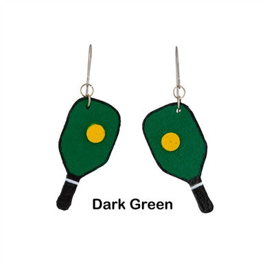 Leather Pickleball Earrings