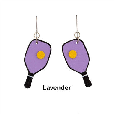 Leather Pickleball Earrings