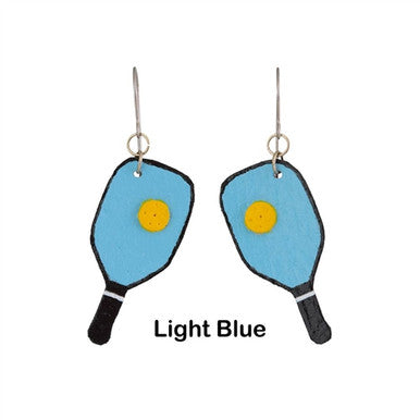 Leather Pickleball Earrings