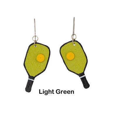 Leather Pickleball Earrings