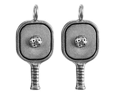 Pewter Pickleball Charm