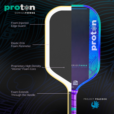 Proton Series Three Project Peacock 15mm Widebody Pickleball Paddle