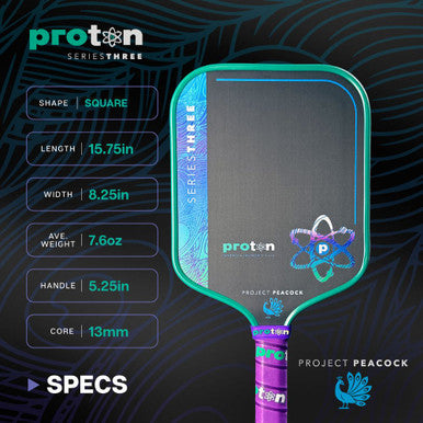 Proton Series Three Project Peacock  13mm Widebody Pickleball Paddle