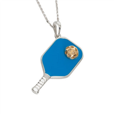 Elegant Enamel Pickleball Paddle Pendant