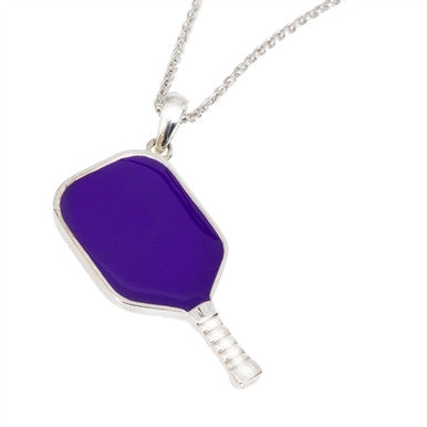 Elegant Enamel Pickleball Paddle Pendant