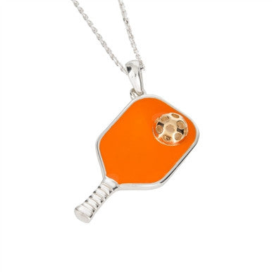 Elegant Enamel Pickleball Paddle Pendant