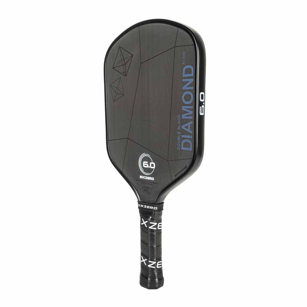 Six Zero Double Black Diamond Control 16mm Pickleball Paddle - Black