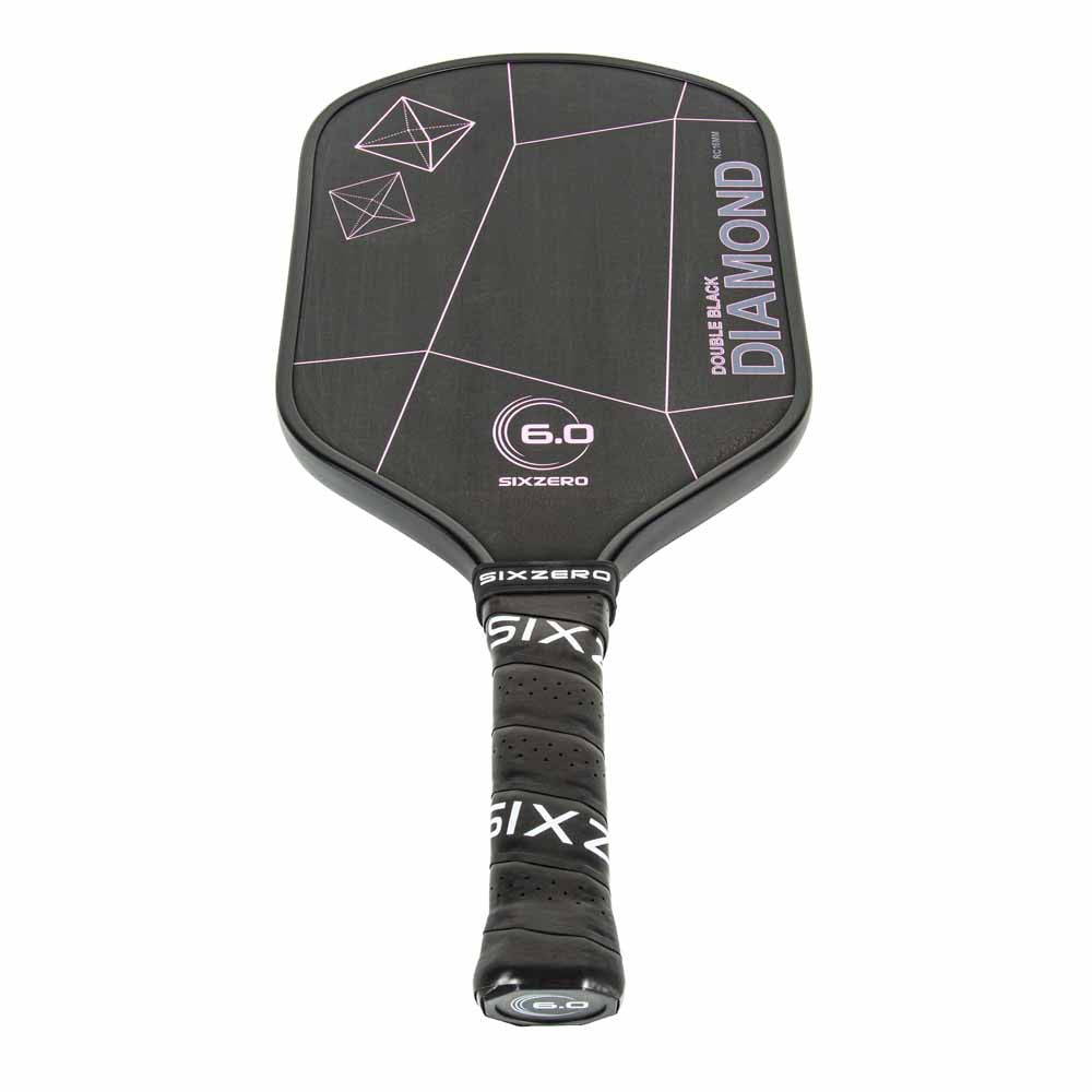 Six Zero Double Black Diamond Control 16mm Pickleball Paddle - Black