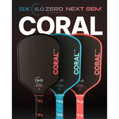 Six Zero Coral 16mm Hybrid Pickleball Paddle