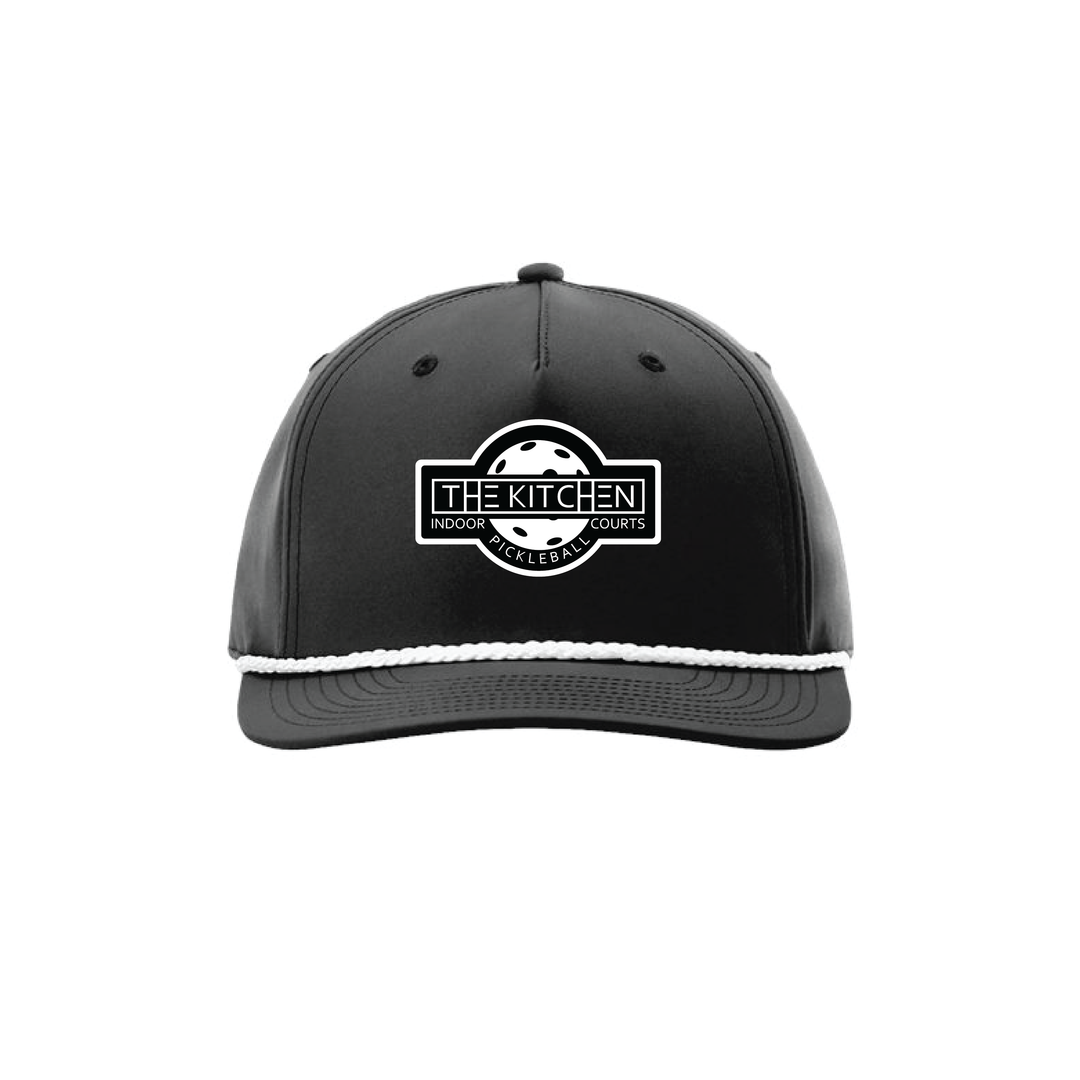 Richardson Five Panel Classic Rope Cap - Kitchen Patch (Black/White)