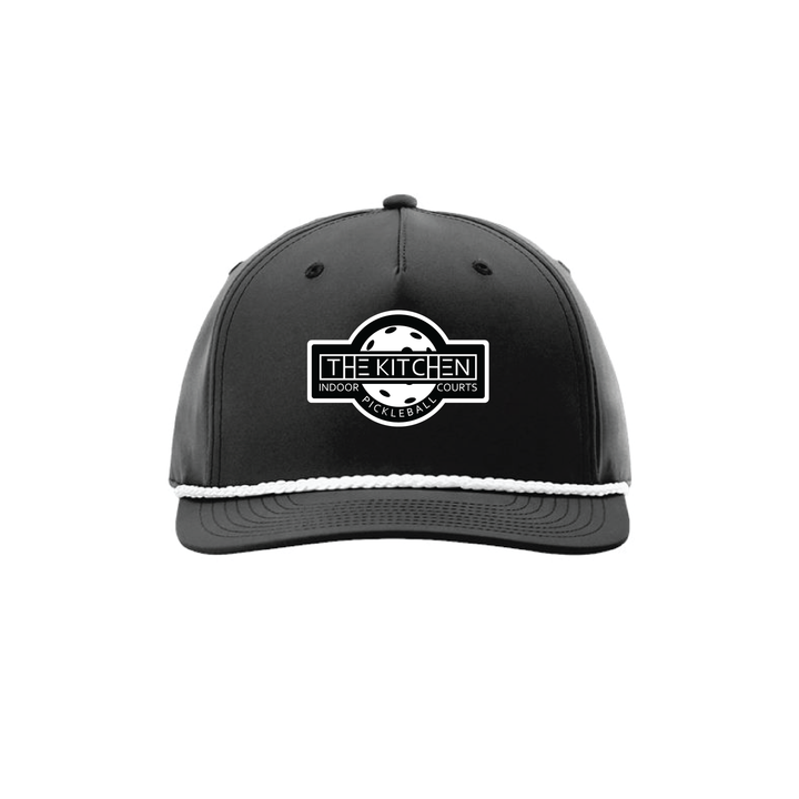 Richardson Five Panel Classic Rope Cap - Kitchen Patch (Black/White)