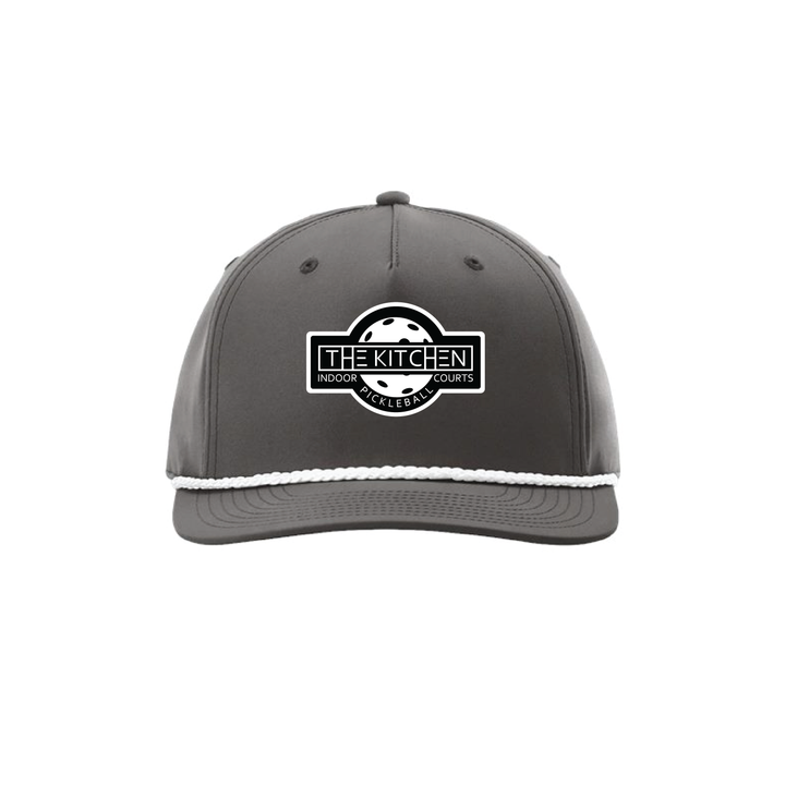 Richardson Five Panel Classic Rope Cap - Kitchen Patch (Black/White)