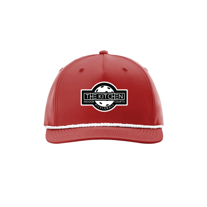 Richardson Five Panel Classic Rope Cap - Kitchen Patch (Black/White)